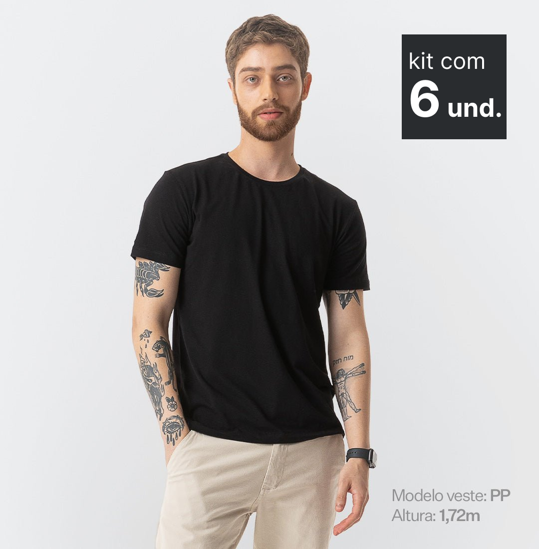 Kit 6 Camisetas Minimal - Unidade por R$112,98